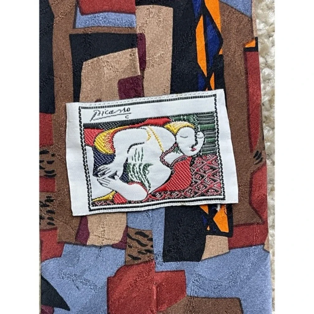 Vintage 1998 Picasso Art Print Three‎ Musisians Tie Abstract Cubist Figural